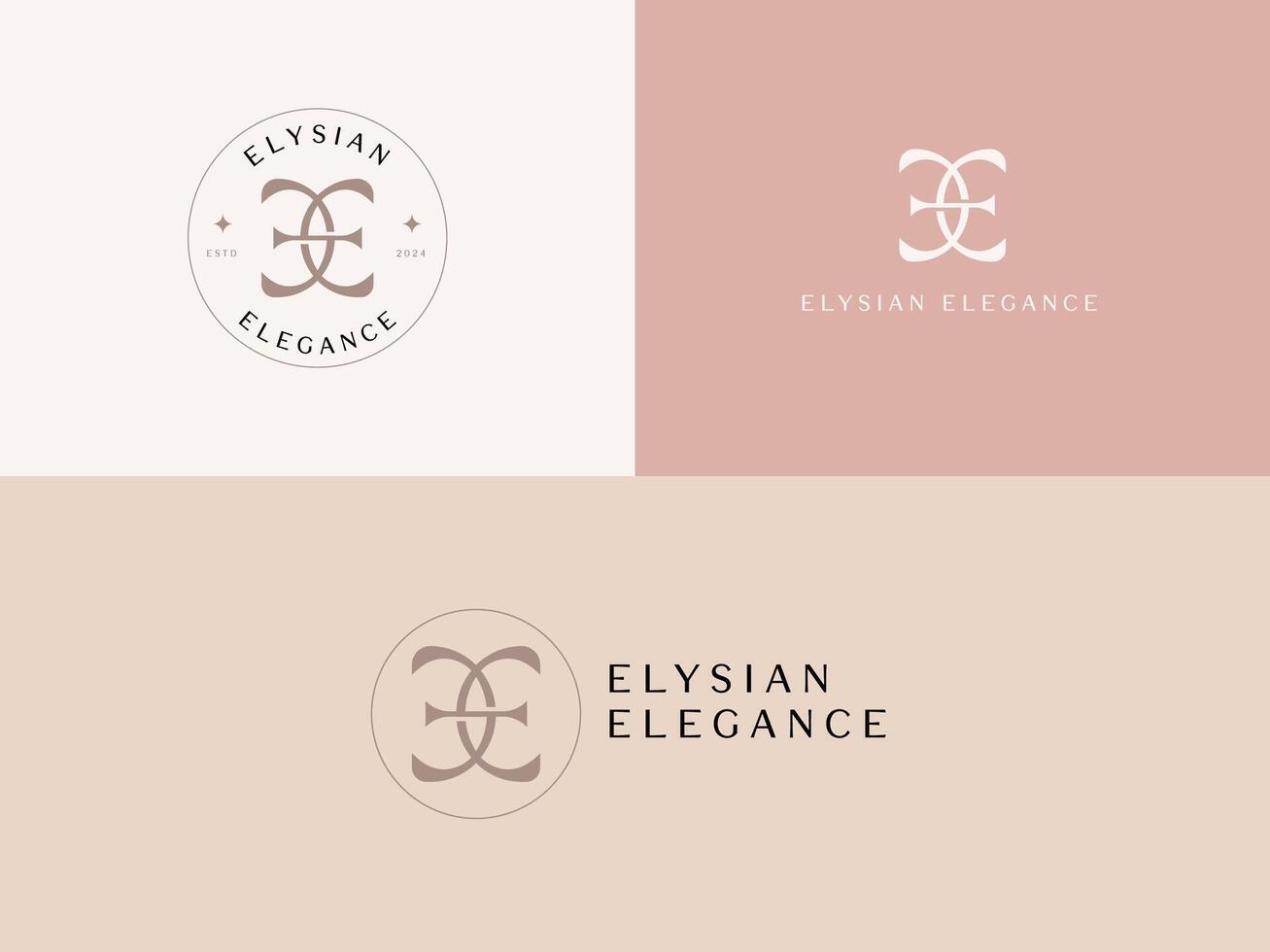 inicial ee para elísio elegância senhora empreendedor logotipo modelo para empresária vetor