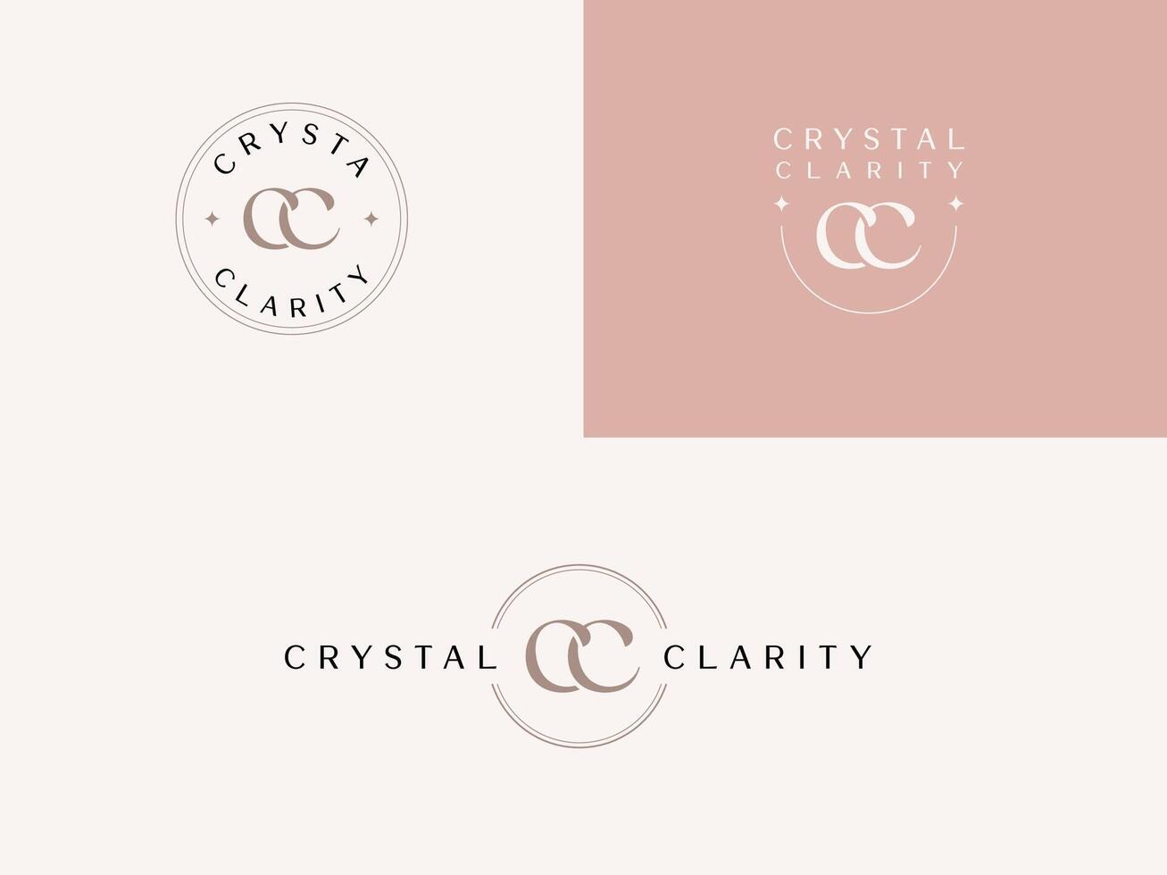 inicial cc para cristal clareza senhora empreendedor logotipo modelo para empresária vetor