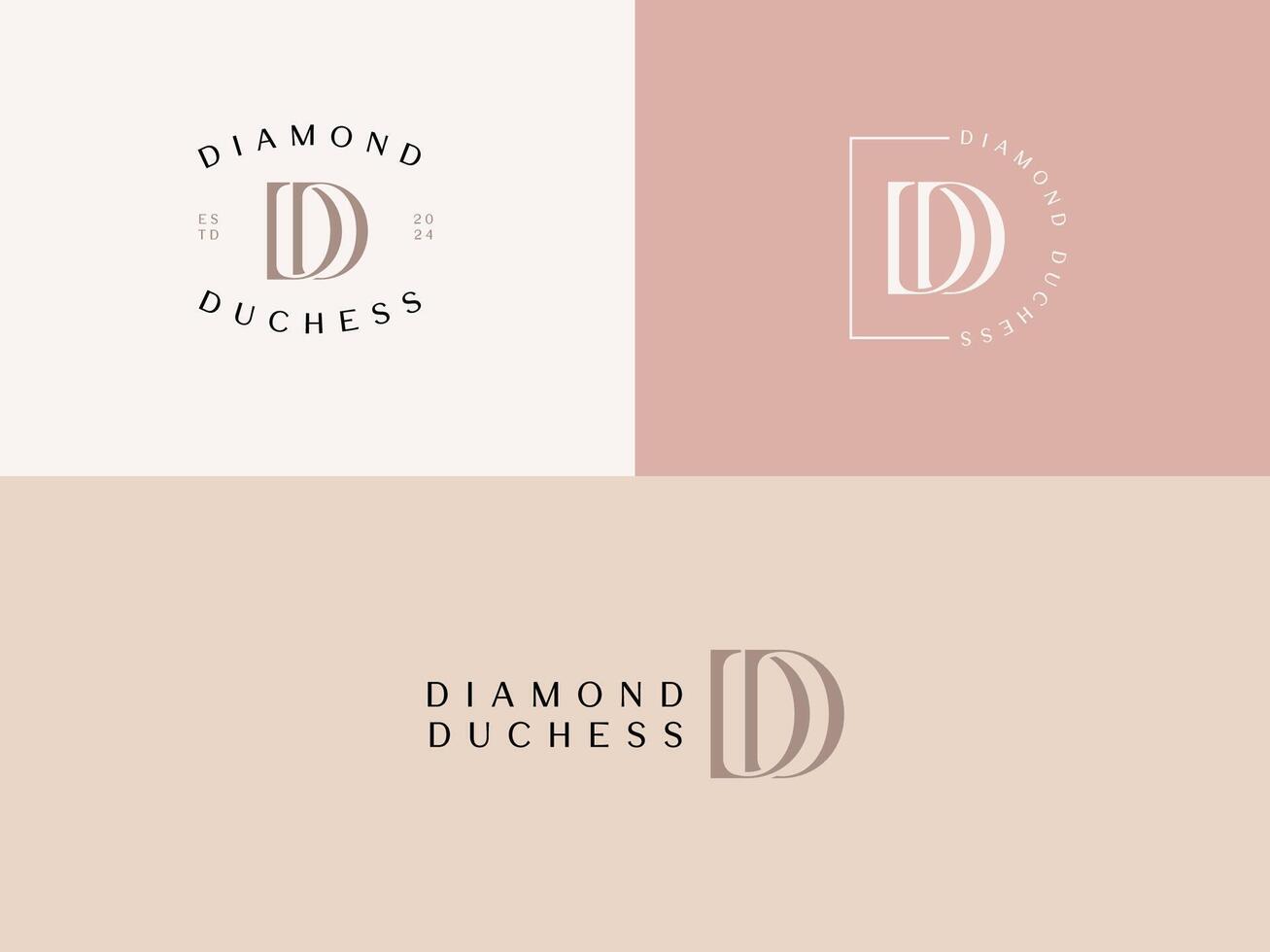 inicial dd para diamante duquesa senhora empreendedor logotipo modelo para empresária vetor