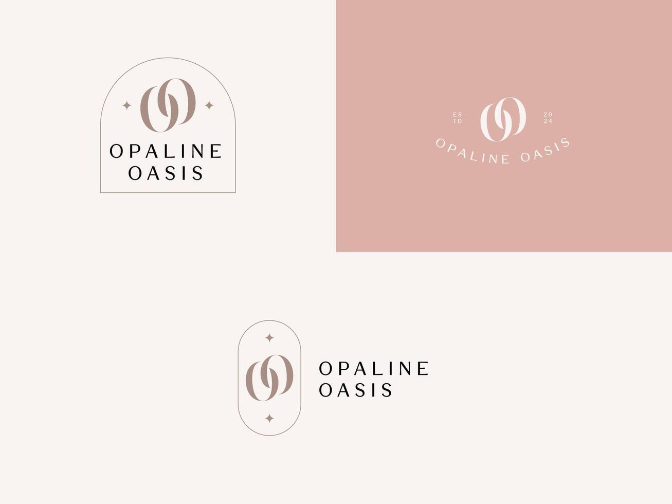 inicial oo para opalino oásis senhora empreendedor logotipo modelo para empresária vetor