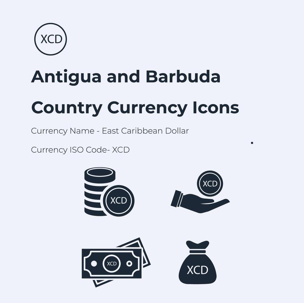 Antígua e barbuda país moeda ícone vetor