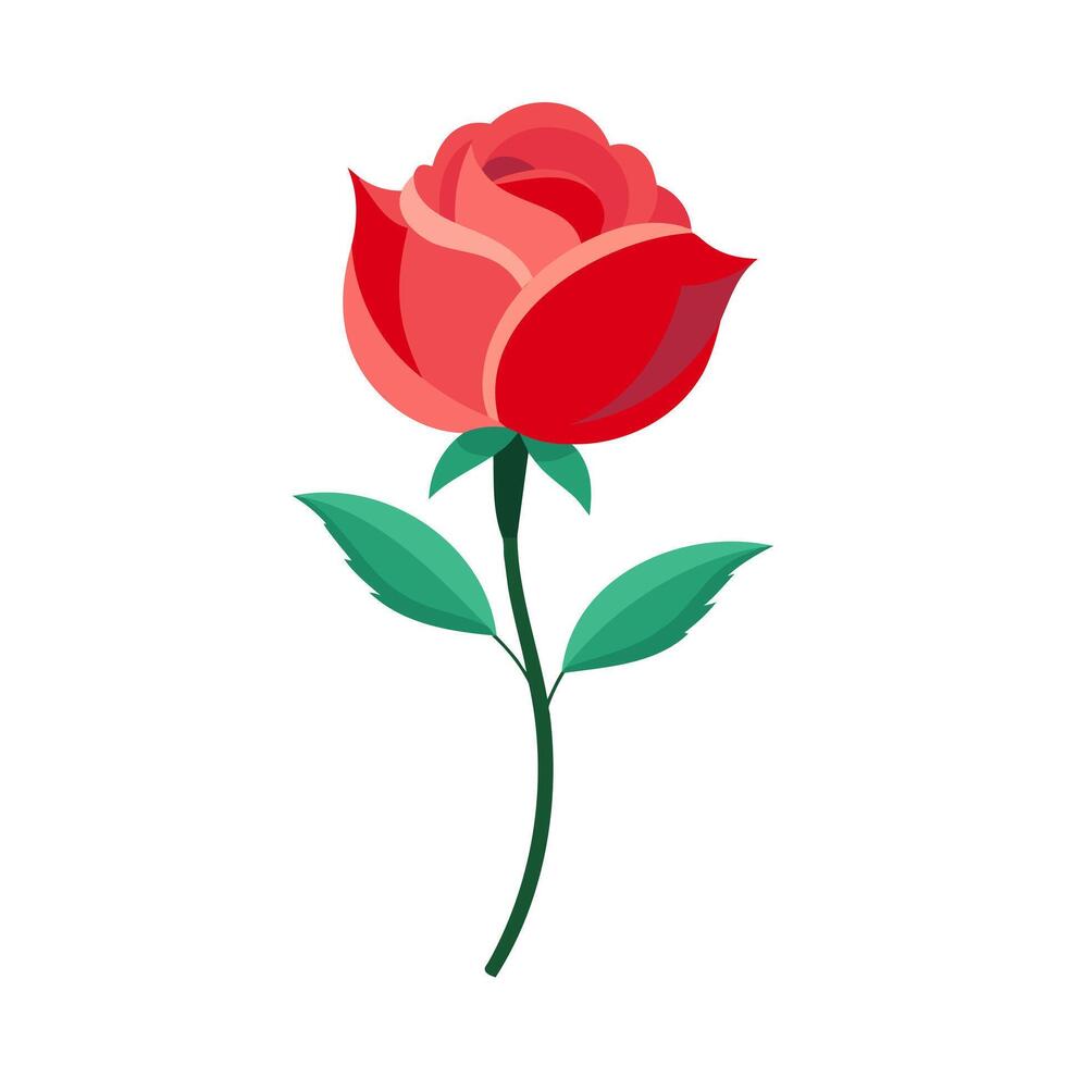 vermelho rosa flor vetor ilustração isolado em branco fundo