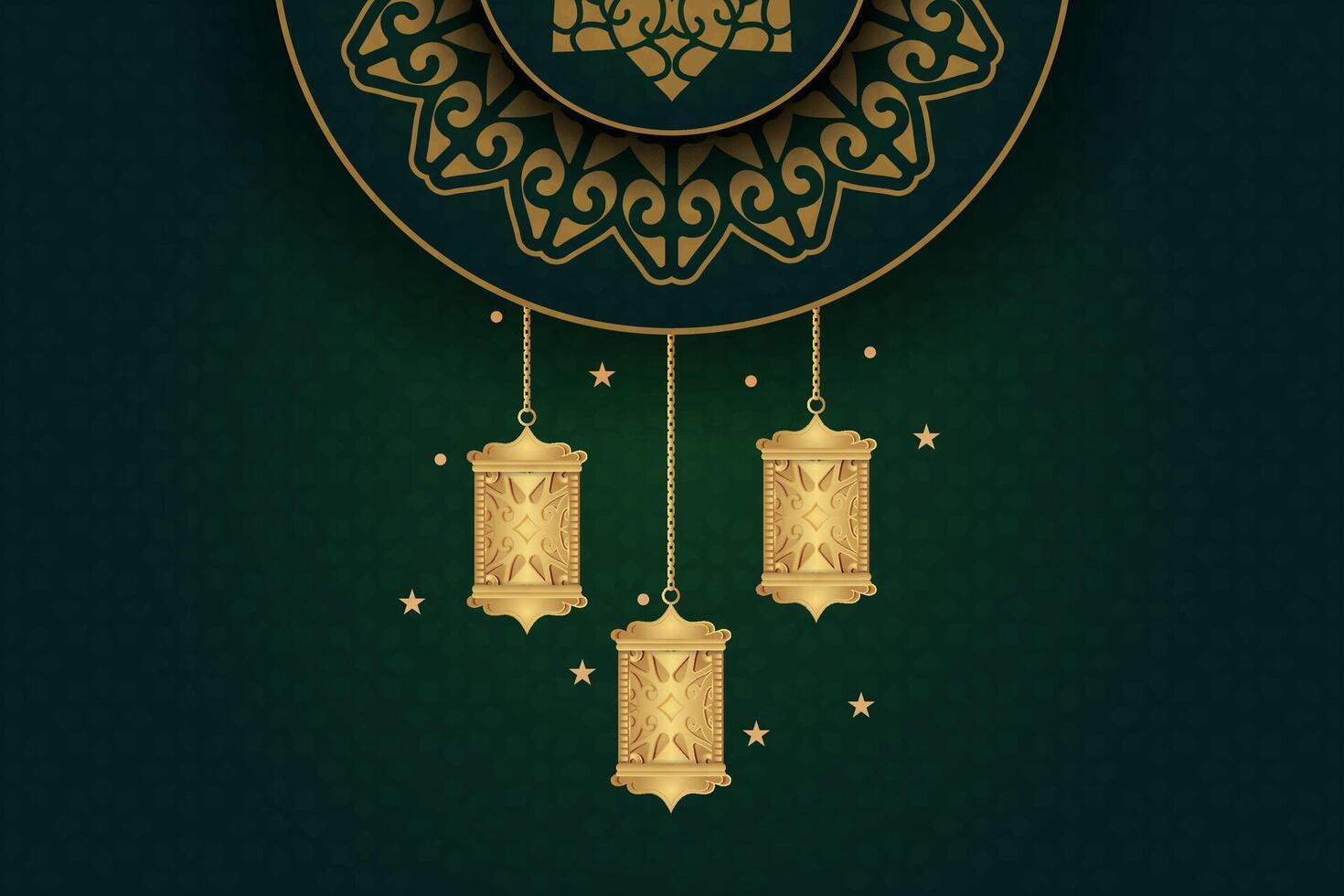 luxuoso eid al-fitr, Ramadhan feriado decoração cumprimento cartão vetor