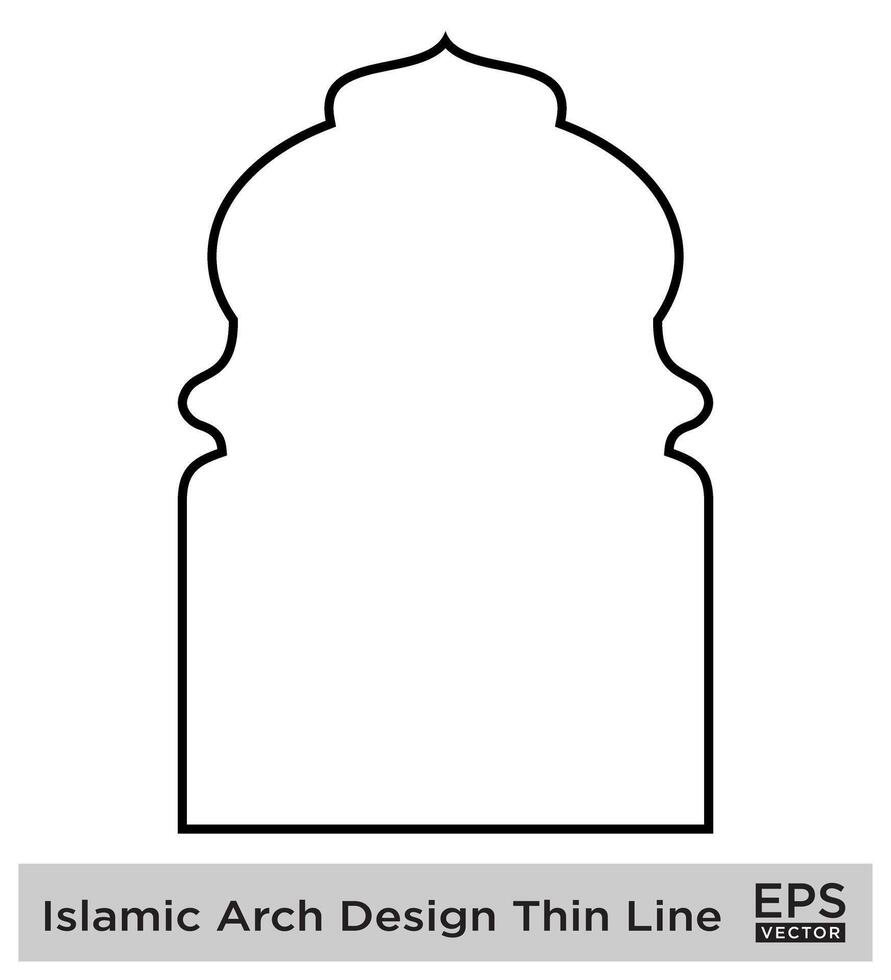 islâmico arco Projeto fino linha Preto acidente vascular encefálico silhuetas Projeto pictograma símbolo visual ilustração vetor