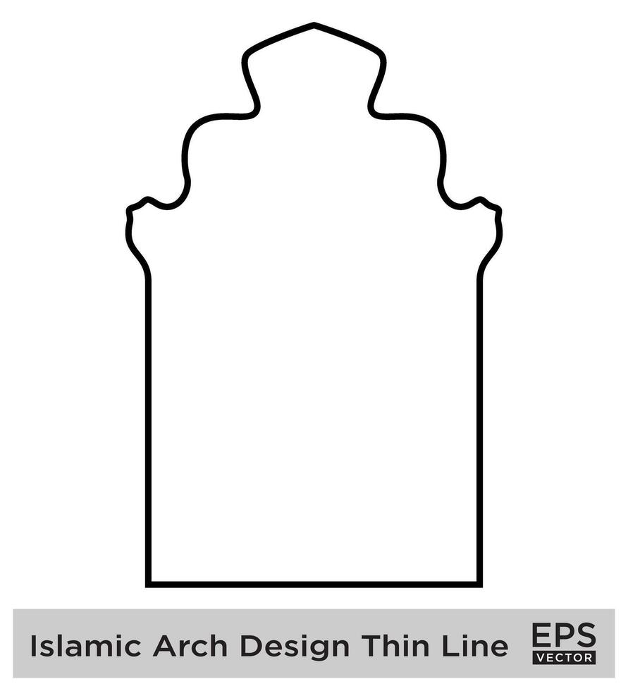 islâmico arco Projeto fino linha Preto acidente vascular encefálico silhuetas Projeto pictograma símbolo visual ilustração vetor
