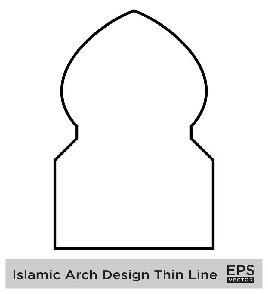 islâmico arco Projeto fino linha Preto acidente vascular encefálico silhuetas Projeto pictograma símbolo visual ilustração vetor