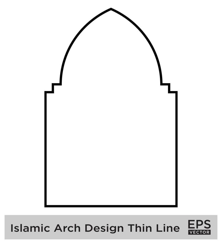 islâmico arco Projeto negrito linha esboço linear Preto acidente vascular encefálico silhuetas Projeto pictograma símbolo visual ilustração vetor