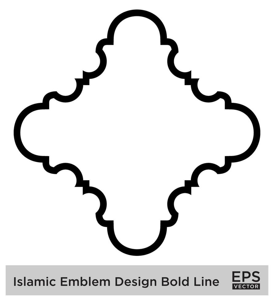 islâmico emblema Projeto negrito linha Preto acidente vascular encefálico silhuetas Projeto pictograma símbolo visual ilustração vetor