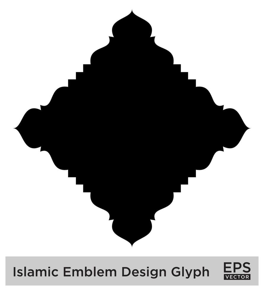 islâmico emblema Projeto glifo Preto preenchidas silhuetas Projeto pictograma símbolo visual ilustração vetor