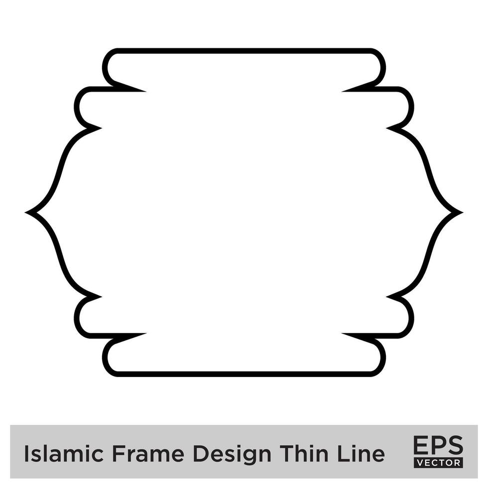 islâmico quadro, Armação Projeto fino linha Preto acidente vascular encefálico silhuetas Projeto pictograma símbolo visual ilustração vetor