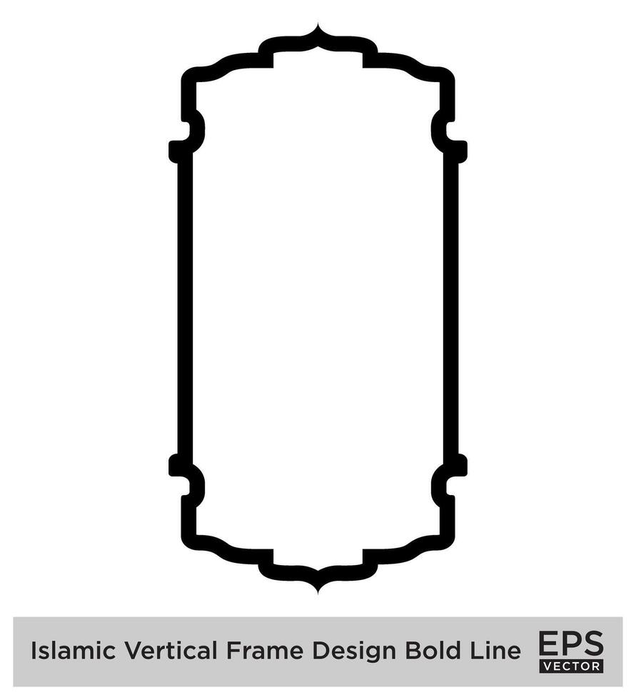 islâmico vertical quadro, Armação Projeto negrito linha esboço linear Preto acidente vascular encefálico silhuetas Projeto pictograma símbolo visual ilustração vetor