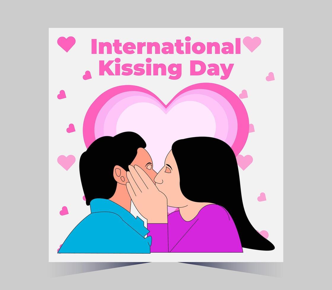internacional se beijando dia poster com casal se beijando vetor
