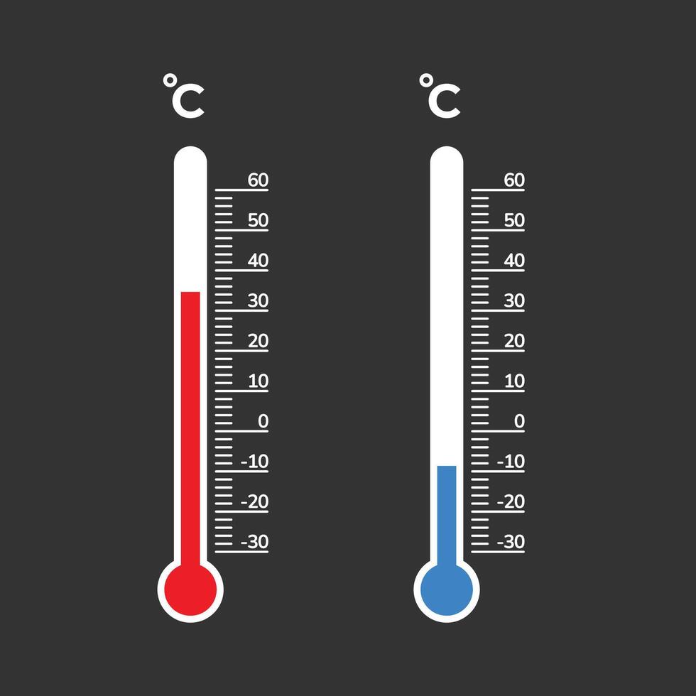 temperatura termômetro ícone coleção. clima termômetro ícone ou placa vetor