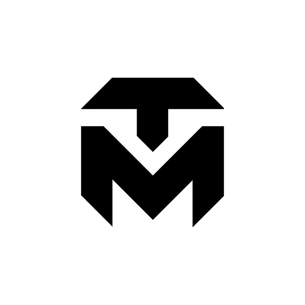 carta mt moderno Novo formas alfabeto inicial tipografia abstrato monograma logotipo vetor