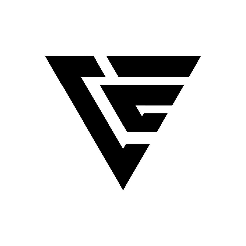 carta c v e triângulo formas alfabeto moderno monograma abstrato logotipo idéia vetor