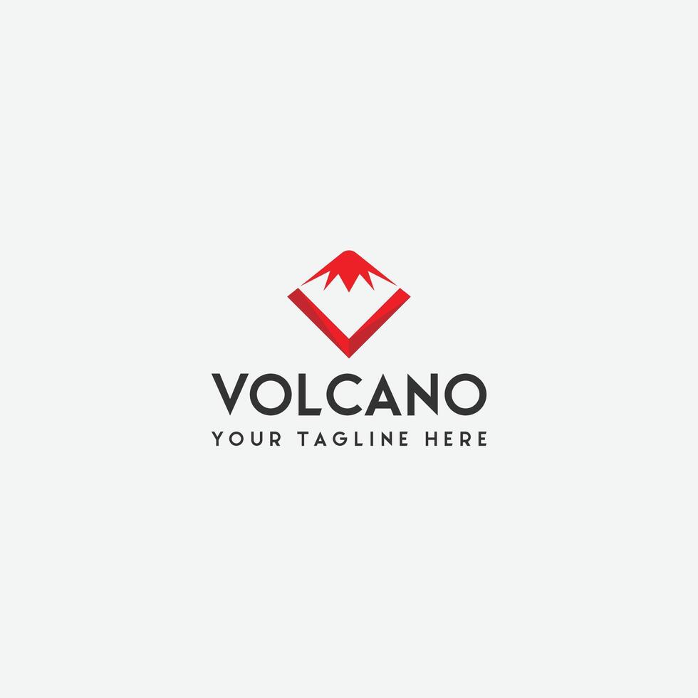 vulcão montanha logotipo vetor