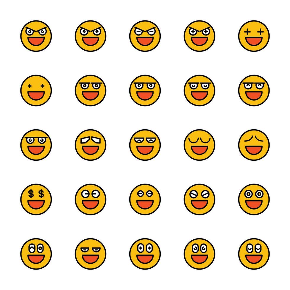 sorriso rosto emoji ilustração vetorial vetor