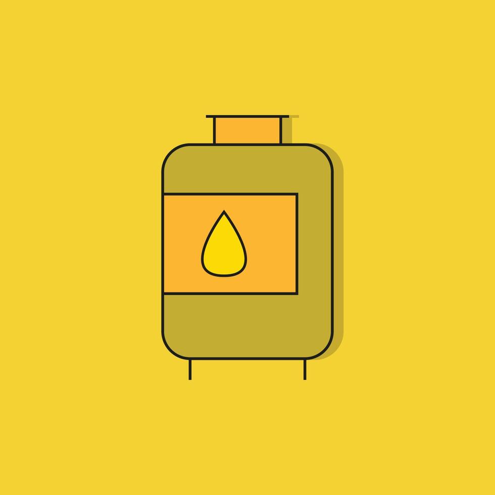 óleo barril ícone em amarelo fundo vetor
