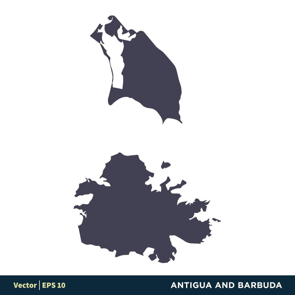 Antígua e barbuda - norte América países mapa ícone vetor logotipo modelo ilustração Projeto. vetor eps 10.