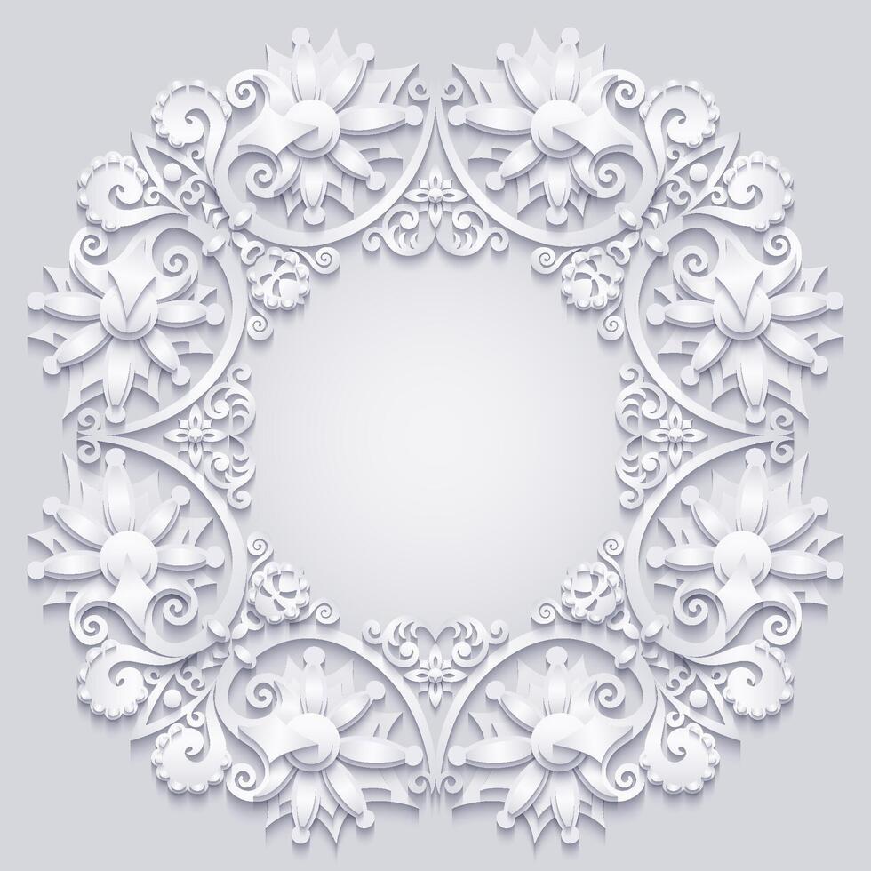 abstrato vetor ornamental natureza vintage papercut floral renda elemento