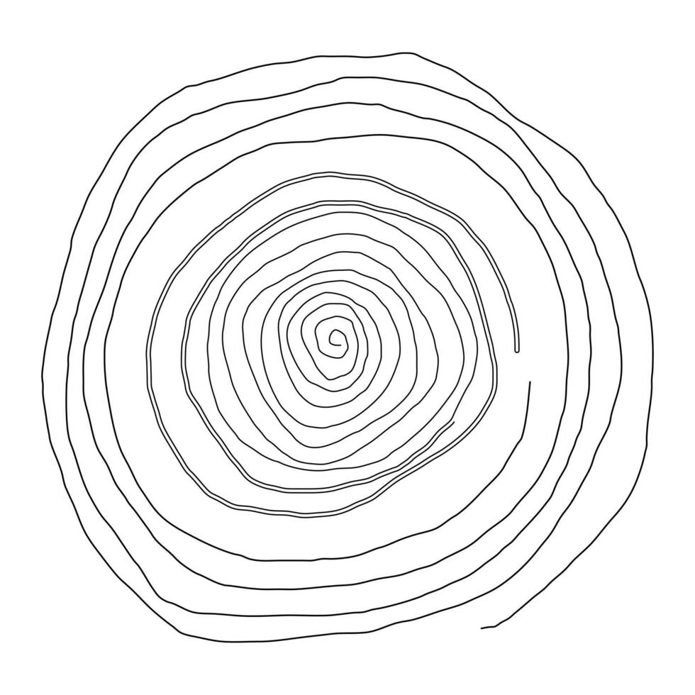 espiral esboço de mão, topografia doodle. Preto e branco círculo rota. vetor gráfico fundo contínuo linha.