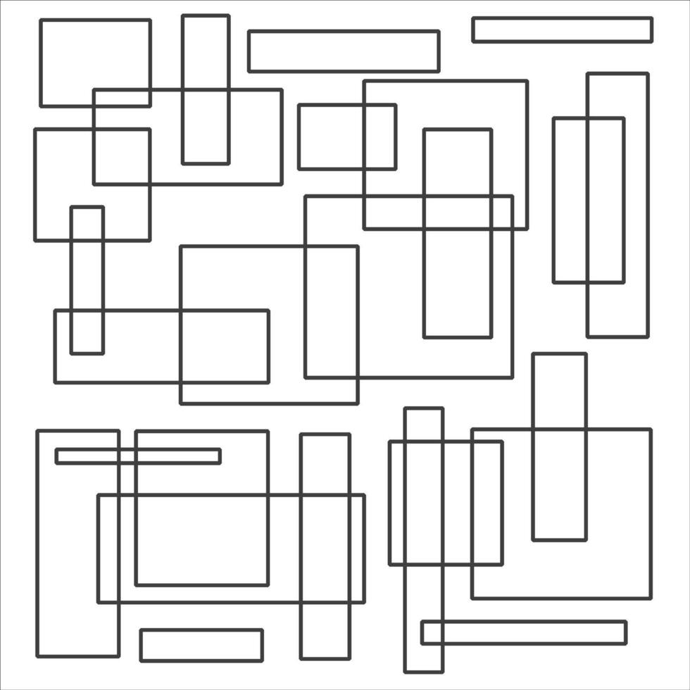 assimétrico textura com aleatória retângulos, caótico abstrato geométrico padronizar. monocromático papel de parede. vetor