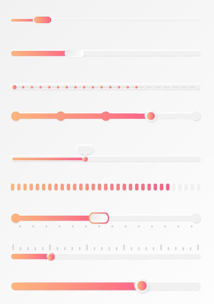 progresso carga bar. indicador do status download. gráfico ícones do interface. néon botões do Rapidez do carregar. cor conjunto do rede carregadores com por cento. futurista ui para local na rede Internet, jogo, Internet vetor