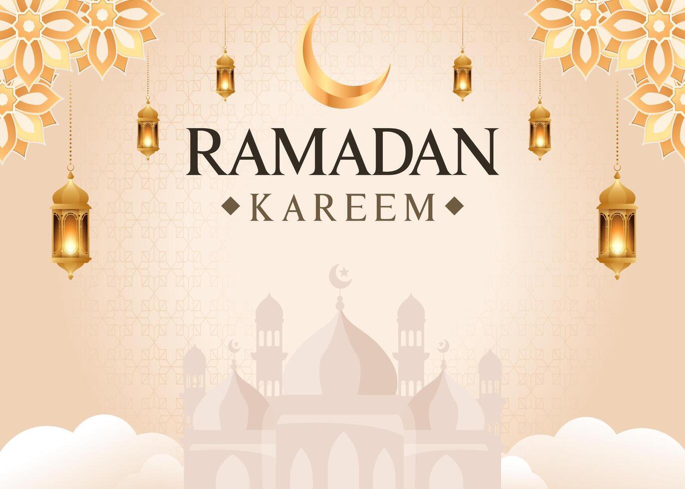 elegante Ramadã kareem decorativo festival cartão islâmico Ramadã celebração fundo vetor