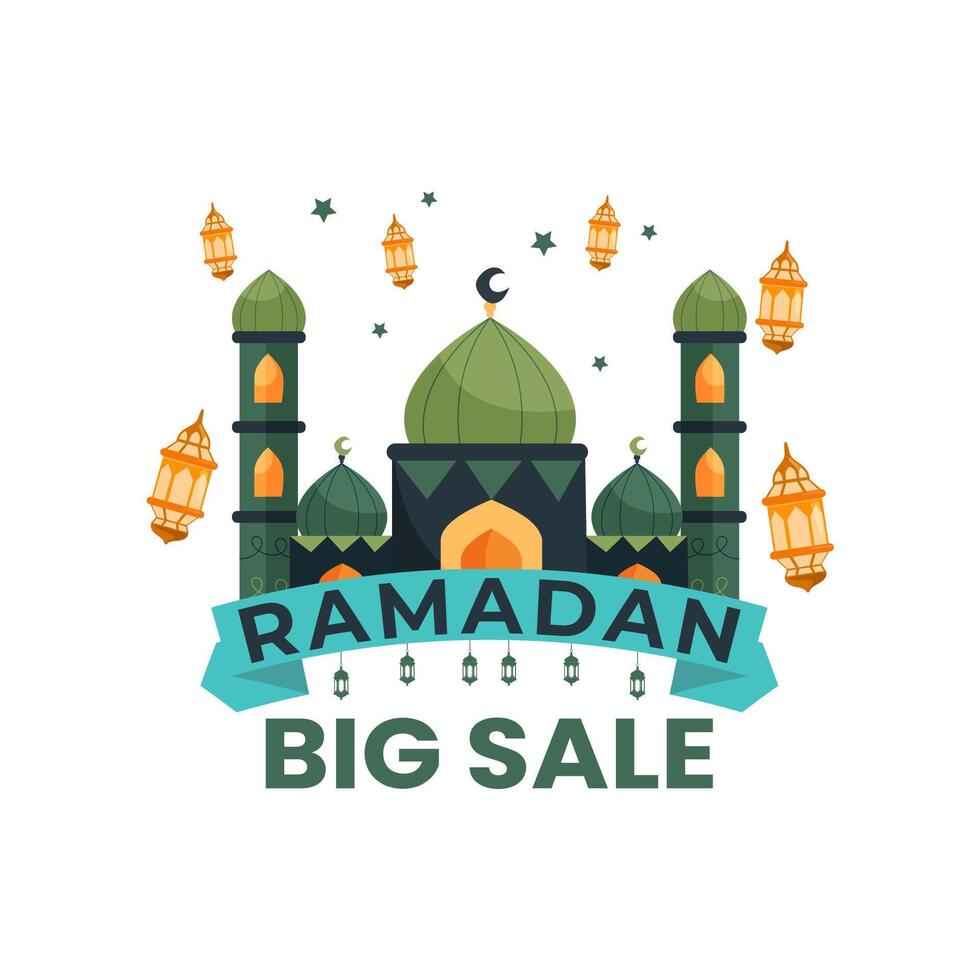 plano Ramadã grande venda Projeto ícone social meios de comunicação postar promoção modelo. com branco fundo. vetor