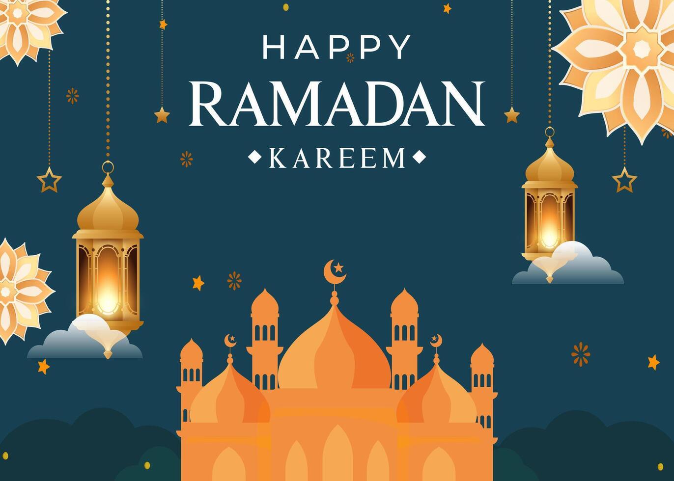 elegante Ramadã kareem decorativo festival cartão islâmico Ramadã celebração fundo vetor