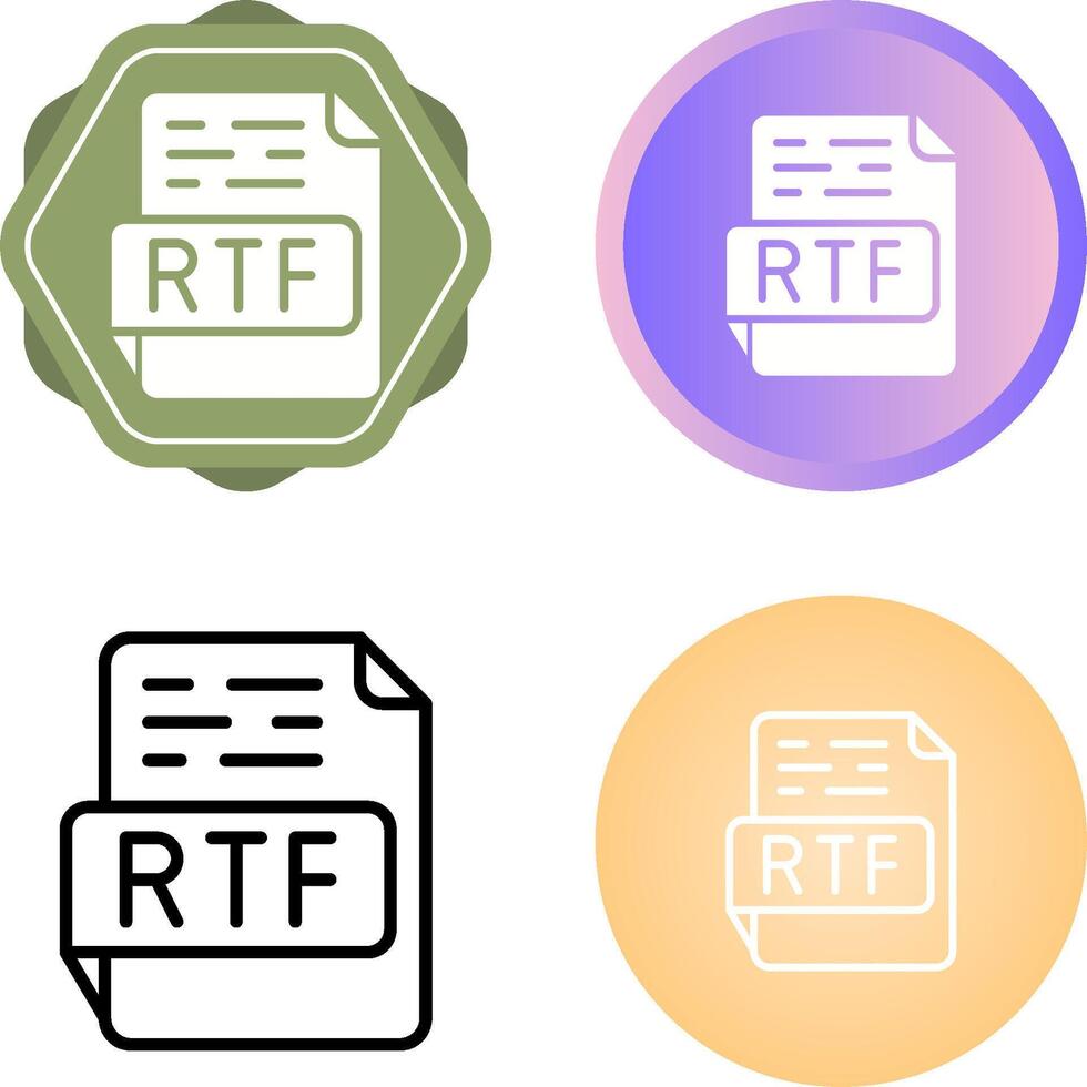 ícone de vetor rtf