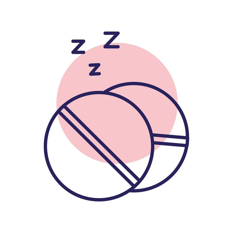 design de vetor de ícone de estilo de linha comprimidos para dormir