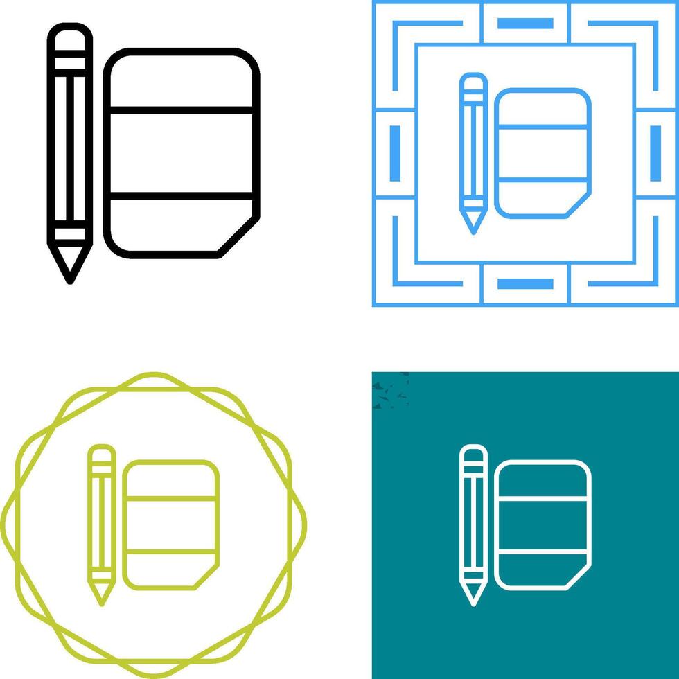 borracha com lápis vetor ícone