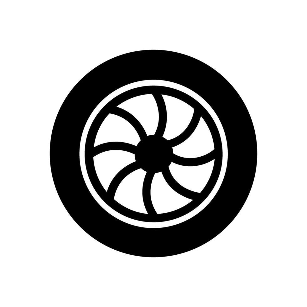 carro roda ícone vetor. roda ilustração placa. pneu serviço símbolo ou logotipo. vetor