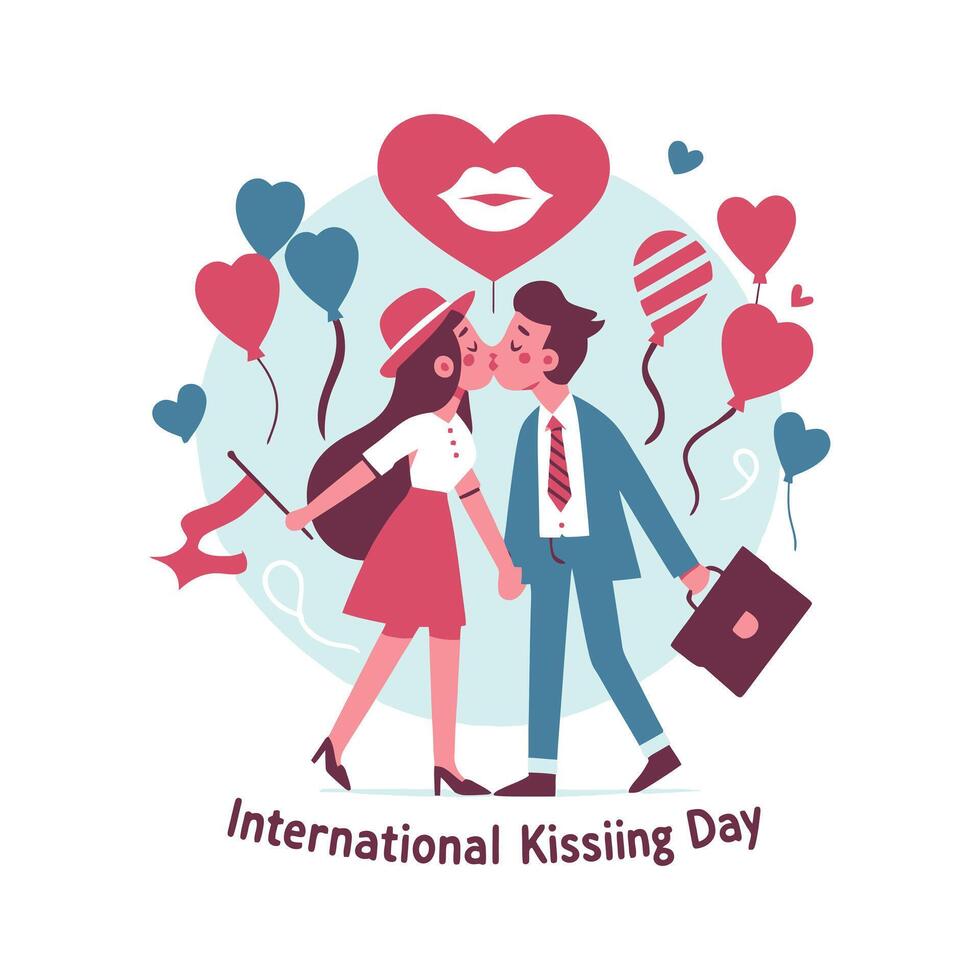 internacional se beijando dia vetor ilustração.