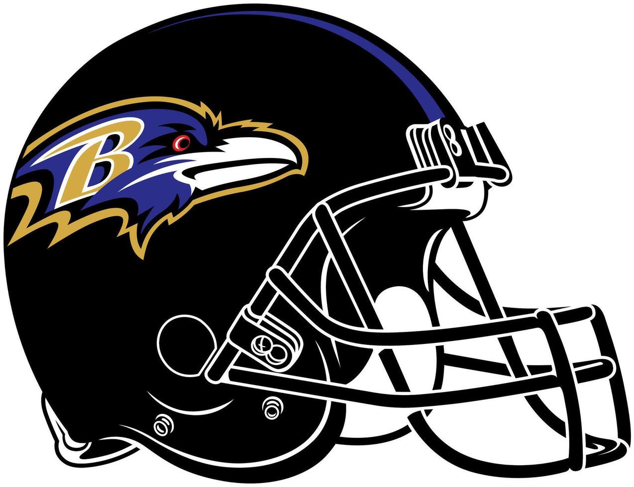 a Preto capacete do a Baltimore corvos americano futebol equipe vetor