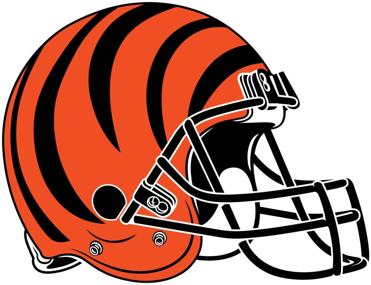 a laranja capacete do a Cincinnati bengalas americano futebol equipe vetor