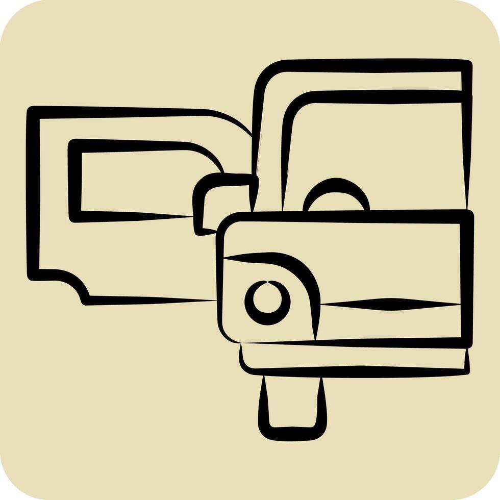 ícone carro porta. relacionado para garagem símbolo. mão desenhado estilo. simples Projeto editável. simples ilustração vetor