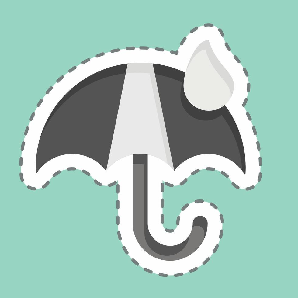 adesivo linha cortar eco guarda-chuva. relacionado para ecologia símbolo. simples Projeto editável. simples ilustração vetor