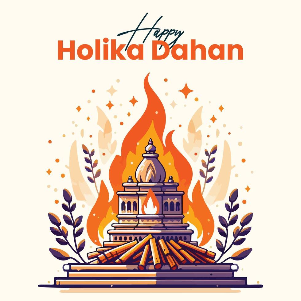 Holika Dahan vetor arte para social meios de comunicação