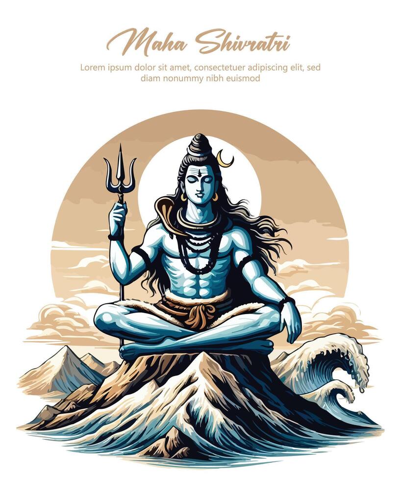 senhor shiva vetor ilustração