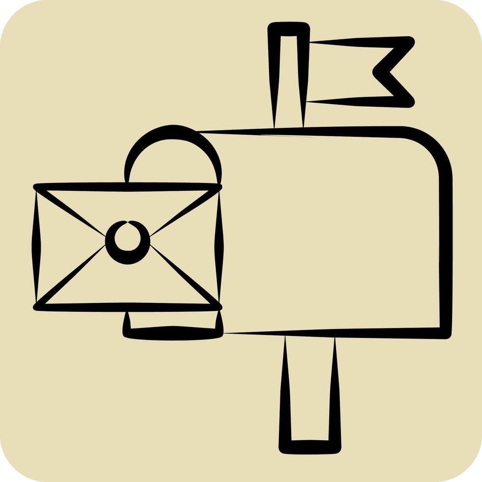 ícone enviar caixa. relacionado para postar escritório símbolo. mão desenhado estilo. simples Projeto editável. simples ilustração vetor