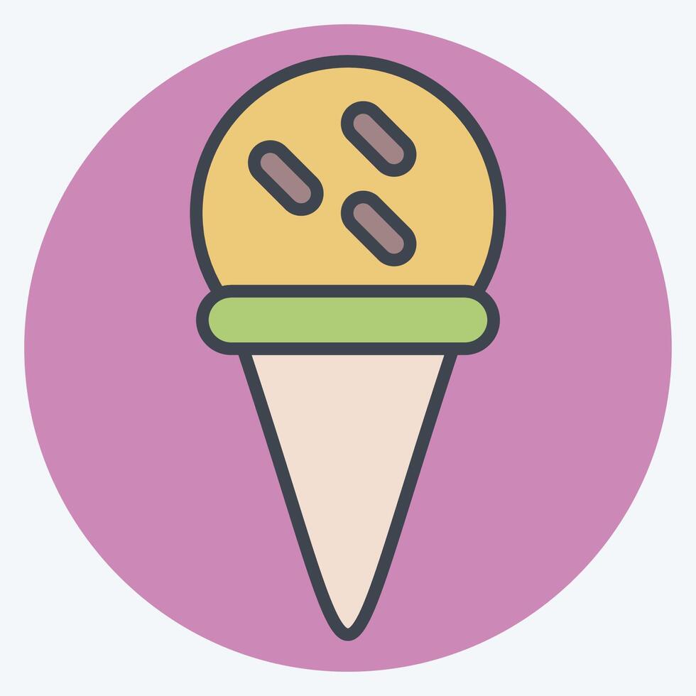 ícone gelo creme cone. relacionado para leite e beber símbolo. cor companheiro estilo. simples Projeto editável. simples ilustração vetor