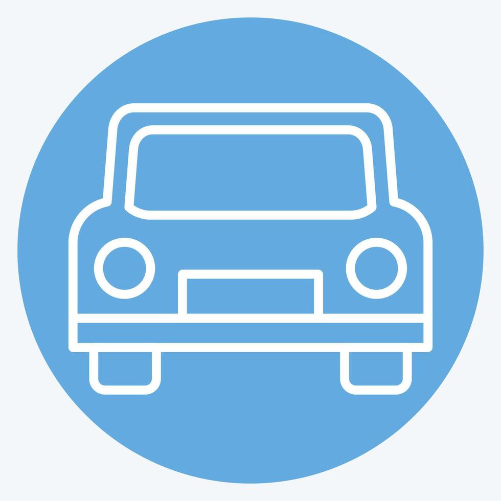 ícone táxi. relacionado para lazer e viagem símbolo. azul olhos estilo. simples Projeto ilustração. vetor