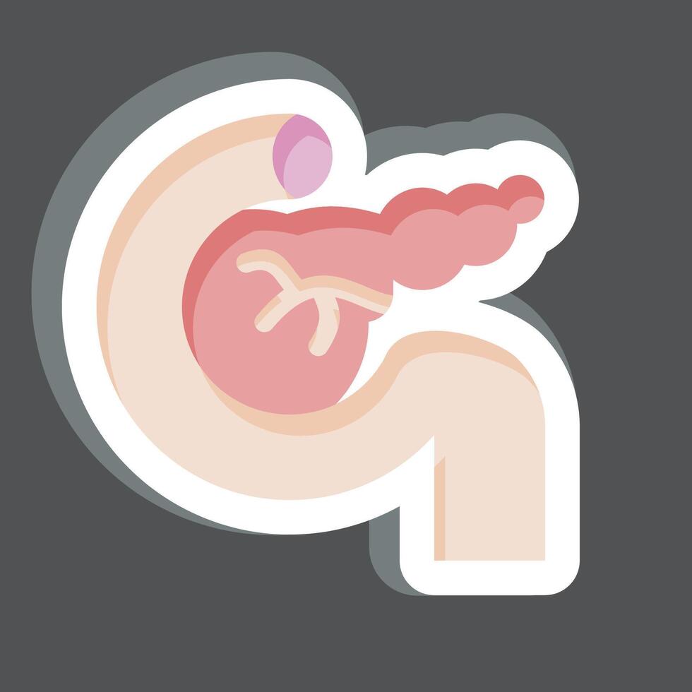 adesivo pâncreas. relacionado para humano órgão símbolo. simples Projeto editável. simples ilustração vetor