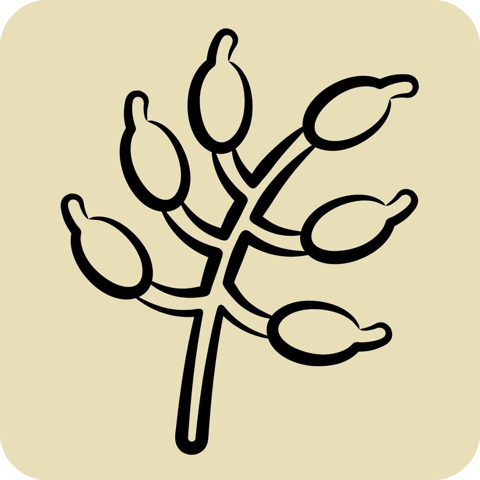 ícone bérberis. relacionado para especiaria símbolo. mão desenhado estilo. simples Projeto editável. simples ilustração vetor