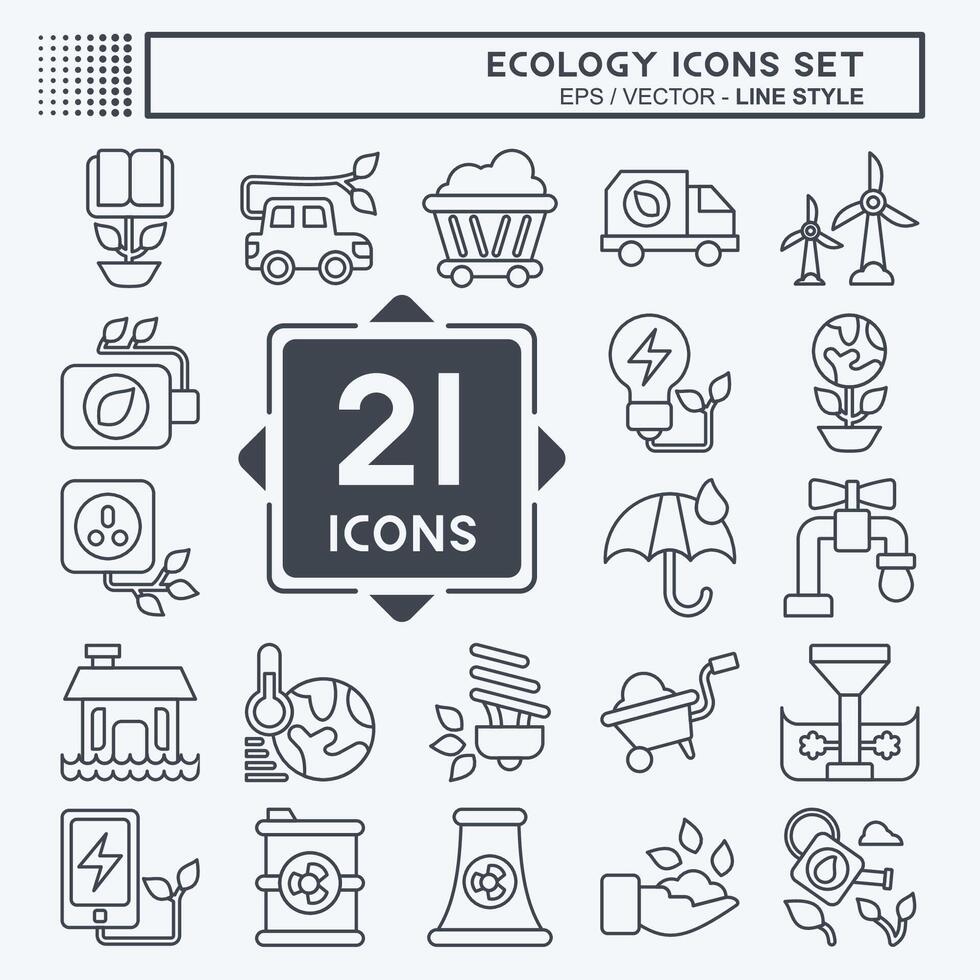 ícone conjunto ecologia. relacionado para Educação símbolo. linha estilo. simples Projeto editável. simples ilustração vetor
