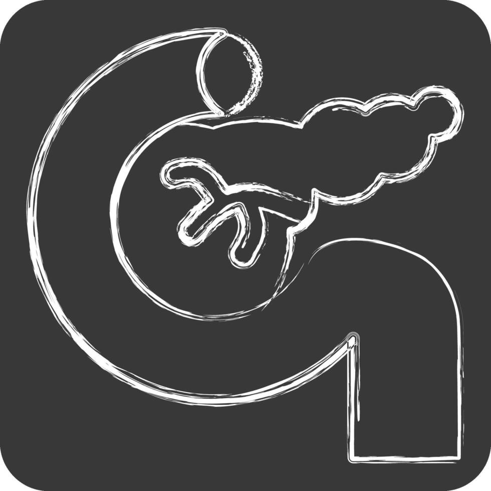 ícone pâncreas. relacionado para humano órgão símbolo. giz estilo. simples Projeto editável. simples ilustração vetor