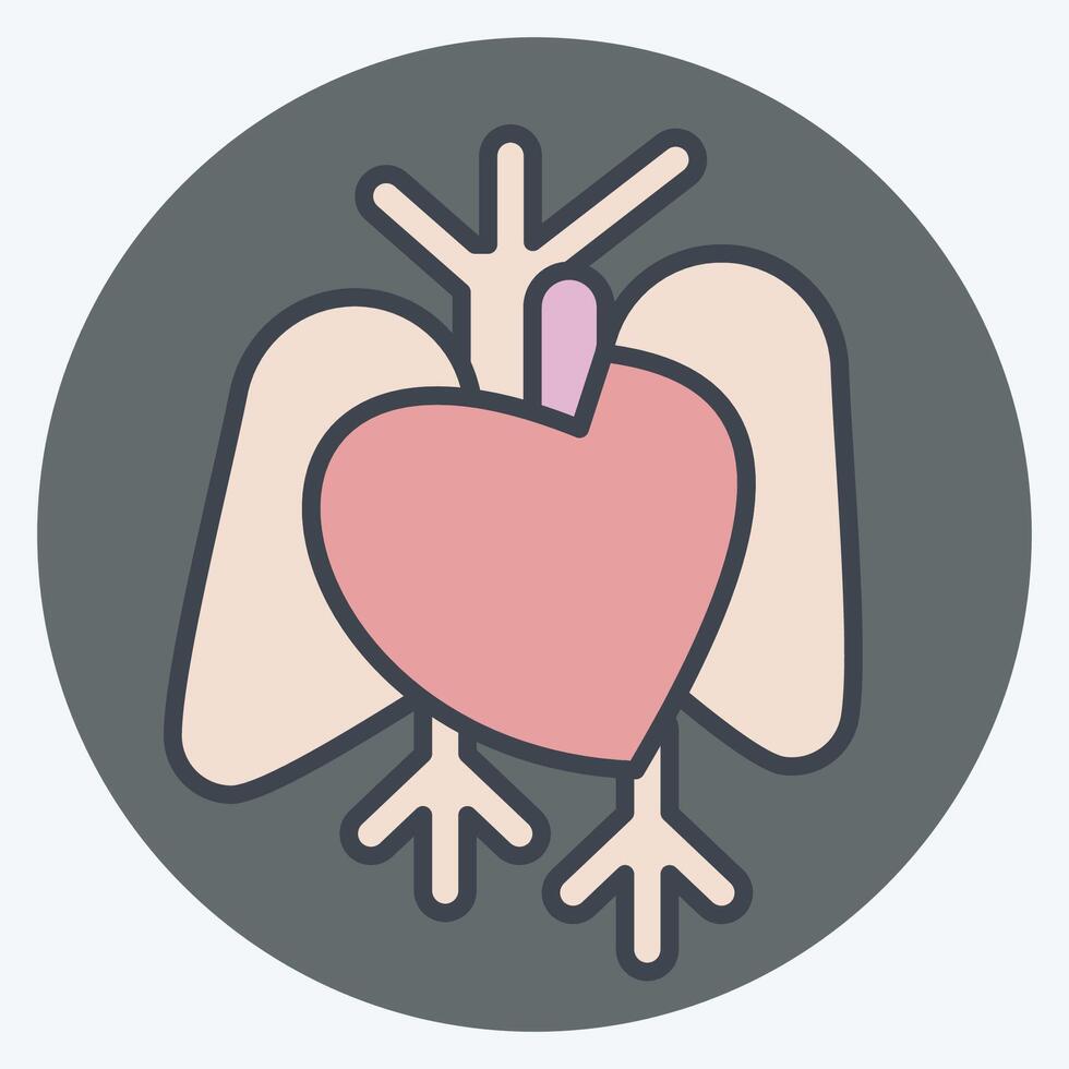 ícone coração. relacionado para humano órgão símbolo. cor companheiro estilo. simples Projeto editável. simples ilustração vetor