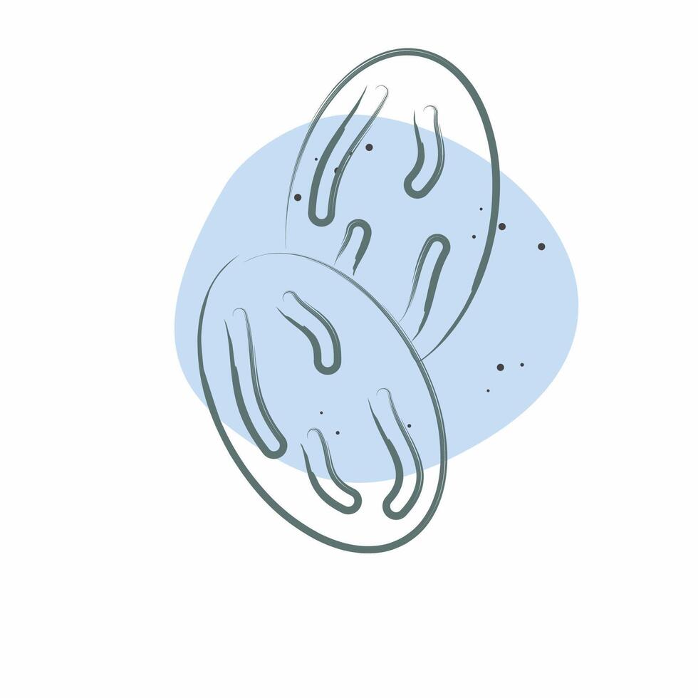 ícone noz-moscada. relacionado para especiaria símbolo. cor local estilo. simples Projeto editável. simples ilustração vetor